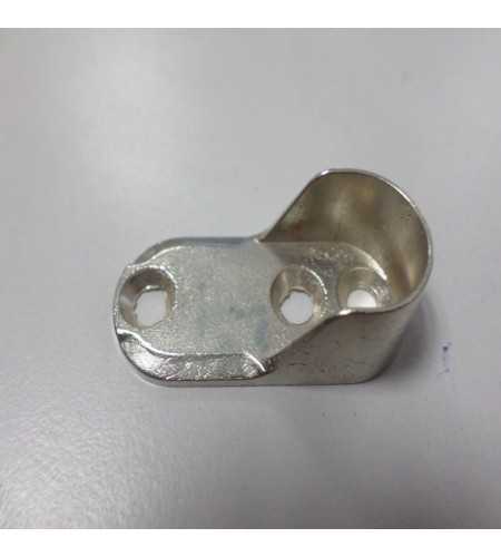 Support tube penderie ovale plaqué nickel