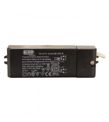 Transformateur électronique pour lampe halogène de 10 - 70VA