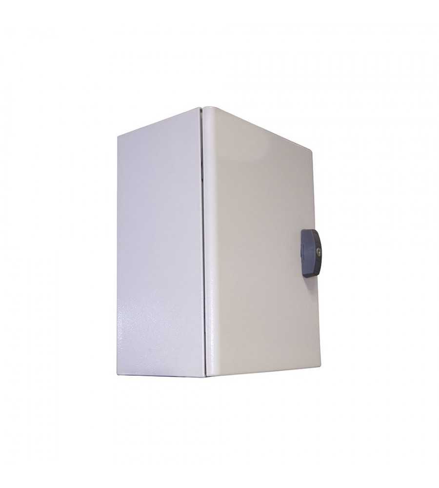 Coffret métallique Atlantic 400x300x200 mm gris avec plaque pleine