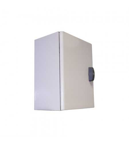 Coffret métallique Atlantic 400x300x200 mm gris avec plaque pleine