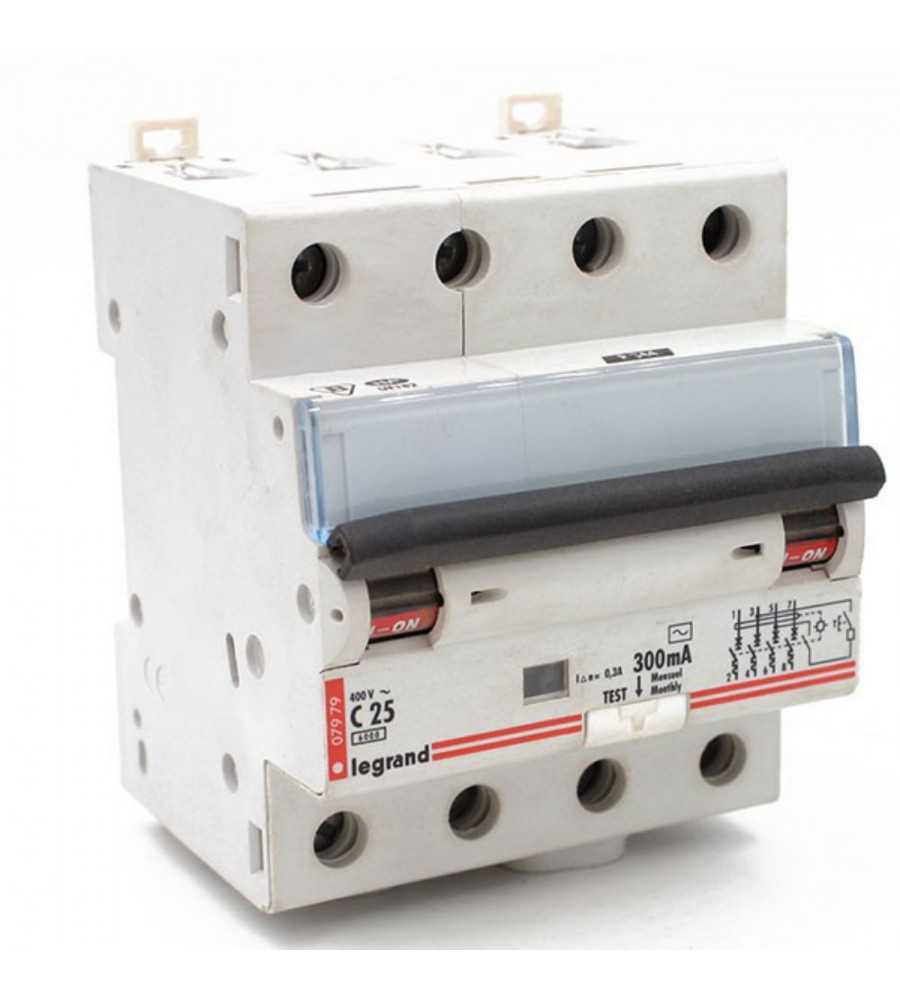 Disjoncteur différentiel monobloc DX³6000 10kA 4Pôles 25A-300mA