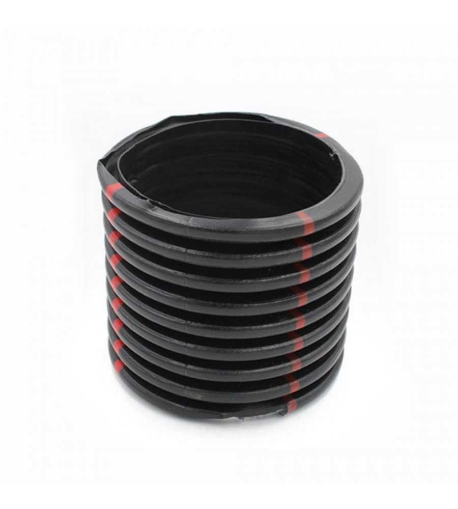 Gaine quattroflex D110mm noir bandes rouges 50m
