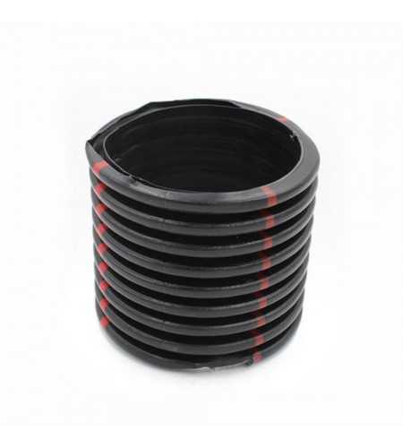 Gaine quattroflex D110mm noir bandes rouges 50m