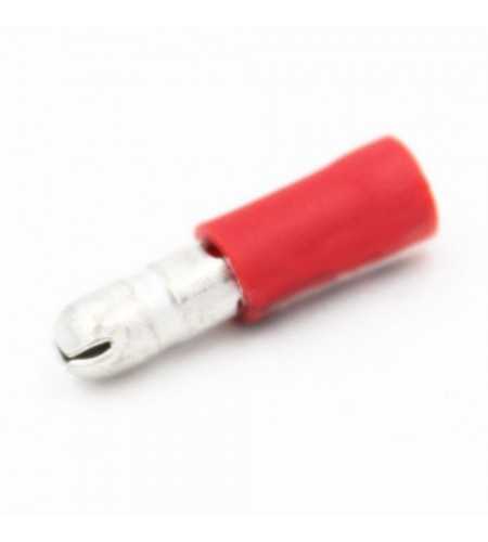Fiche mâle ronde 0.5-1.5mm²rouge (bte100pcs)
