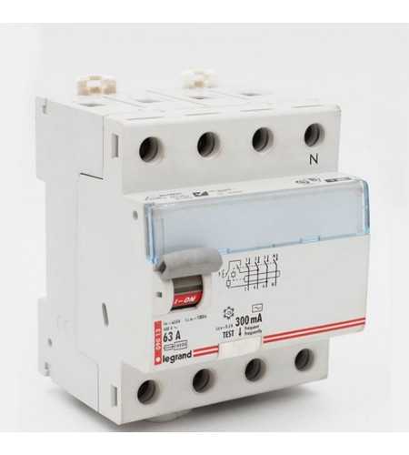 Interrupteur différentiel 63A-300mA 4 pôles