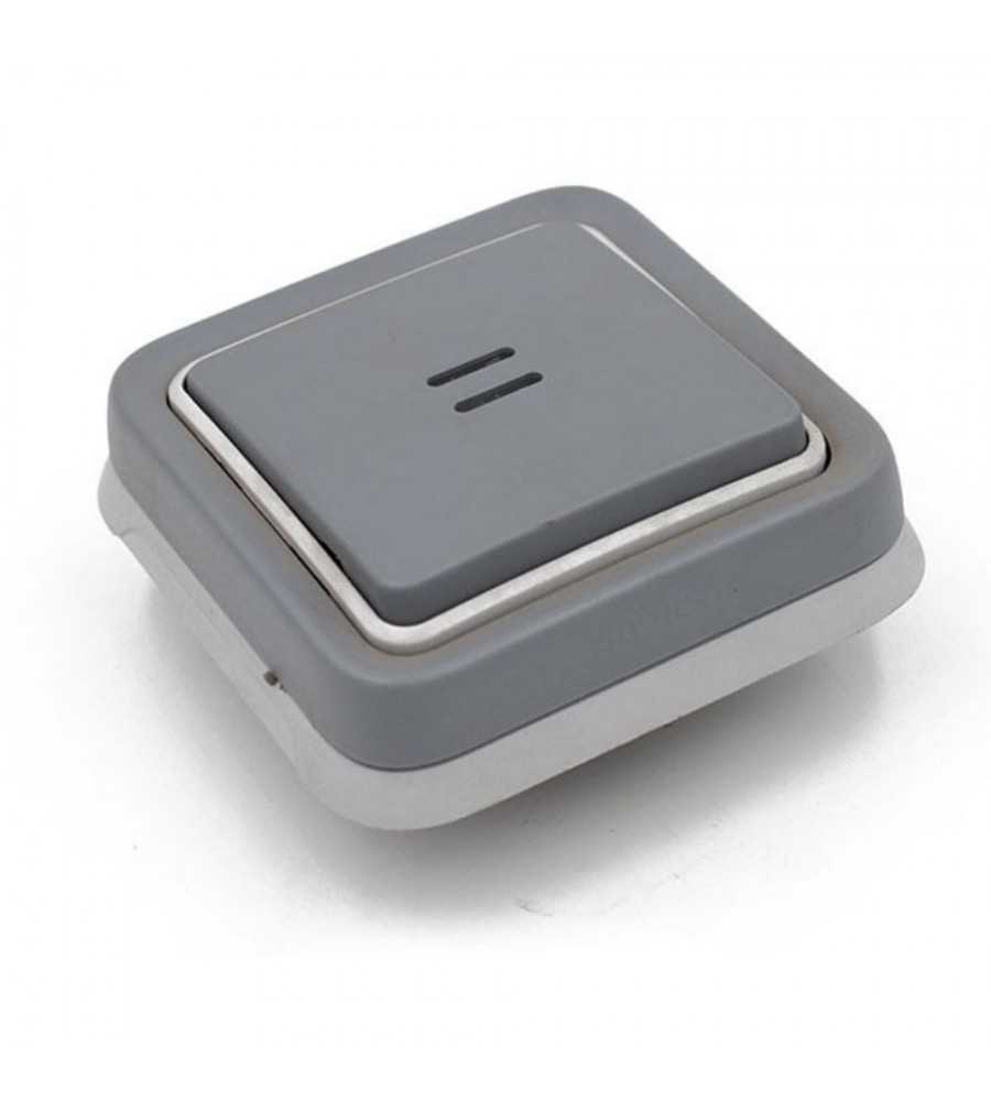 Poussoir inverseur NO+NF étanche encastré 10A IP55