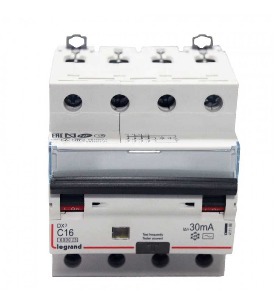 Disjoncteurdifférentiel 16A-30mA-4P (ex-07964)*
