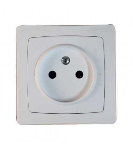 Prise 2P type F Otéo avec éclips de protection saillie blanc