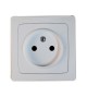 Prise 2P type F Otéo avec éclips de protection saillie blanc