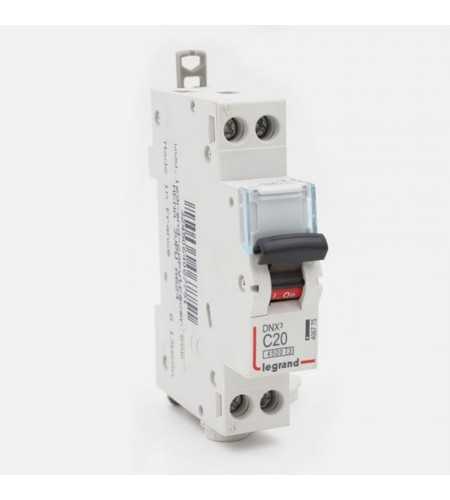 Disjoncteur modulaire Phase+Neutre DNX3 20A
