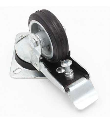Roulette pivotante sur platine à frein D100mm charge 110kg