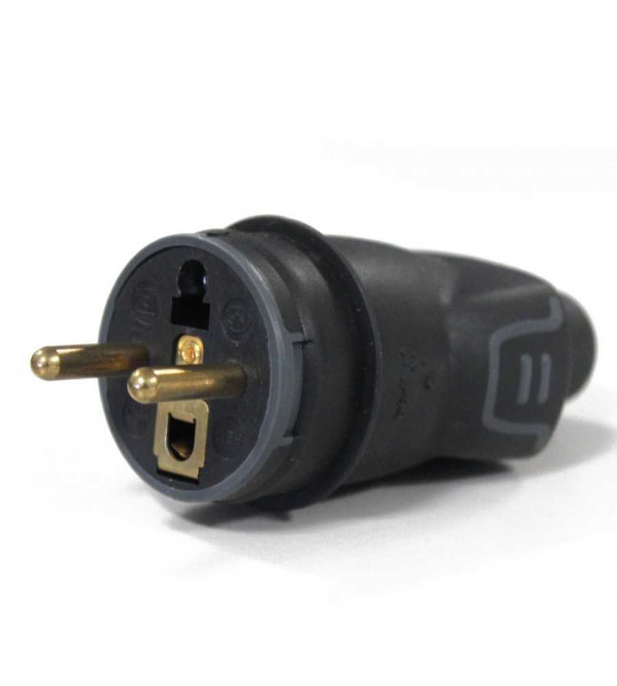 Fiche noire borne à vis 2P+T 16 A