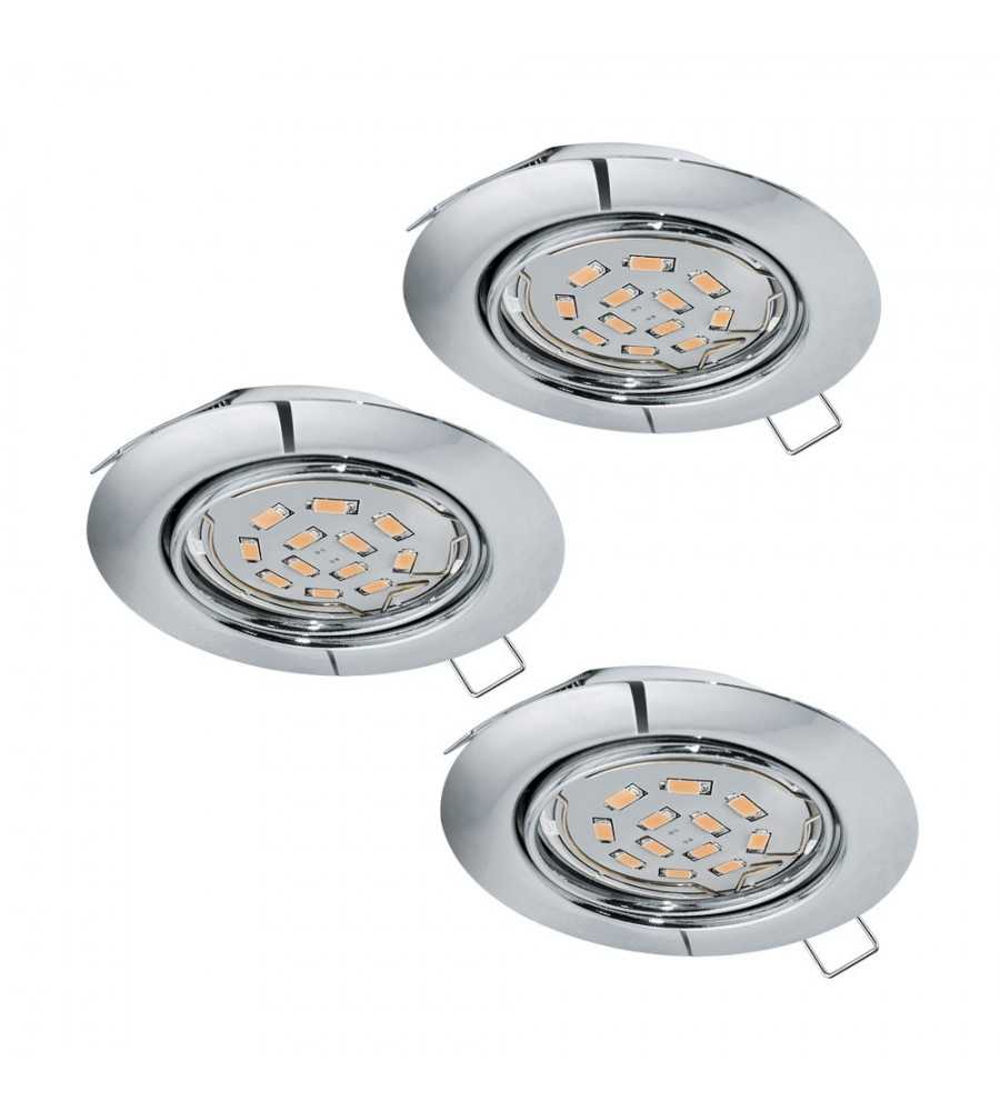 Spot encastrable chrome Peneto Led GU10 5W - Lot de 3