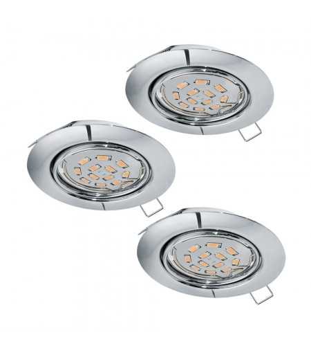 Spot encastrable chrome Peneto Led GU10 5W - Lot de 3
