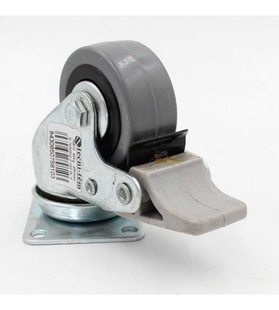 Roulette platine frein 50mm-40kg FT