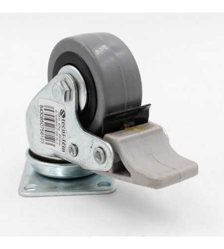 Roulette platine frein 50mm-40kg FT