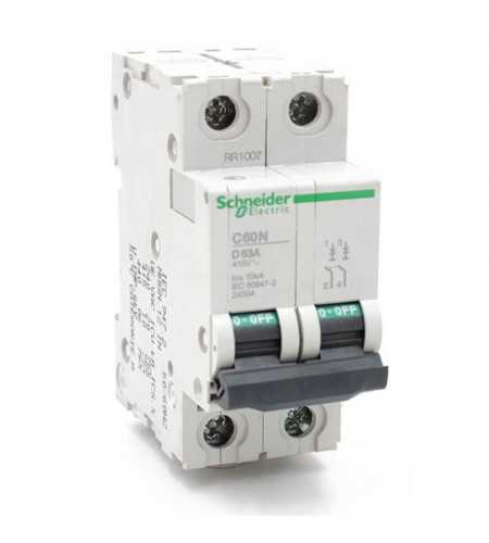 Disjoncteur C60N 2P 63A courbe D (ex 24594)*