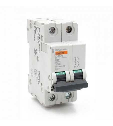 Disjoncteur iC60N-2P 50A*