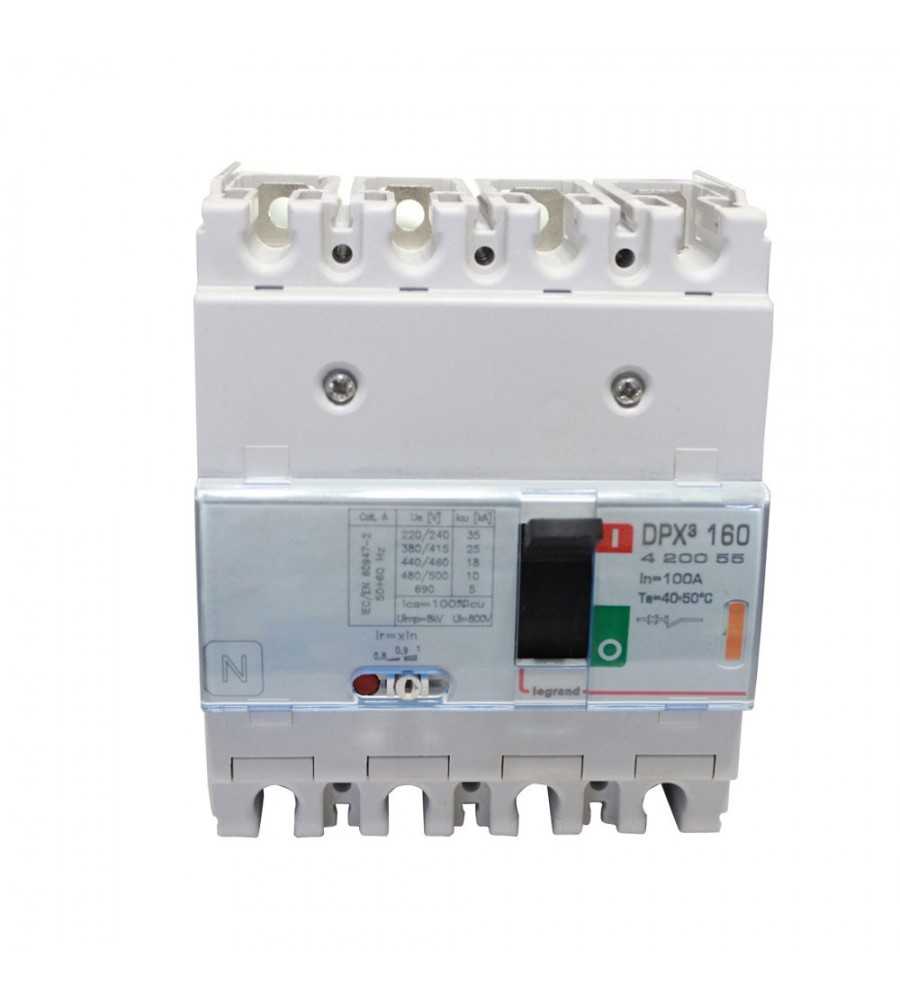 Disjoncteur magnétothermique DPX3160 25kA 400V~ 4P 100A