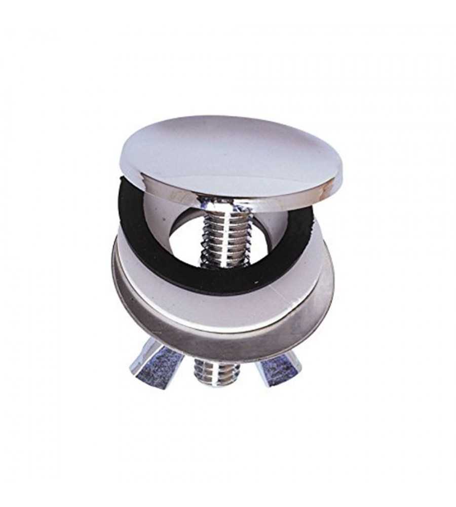 Cache-trou pour lavabo en laiton chromé