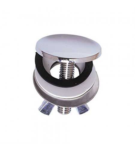 Cache-trou pour lavabo en laiton chromé