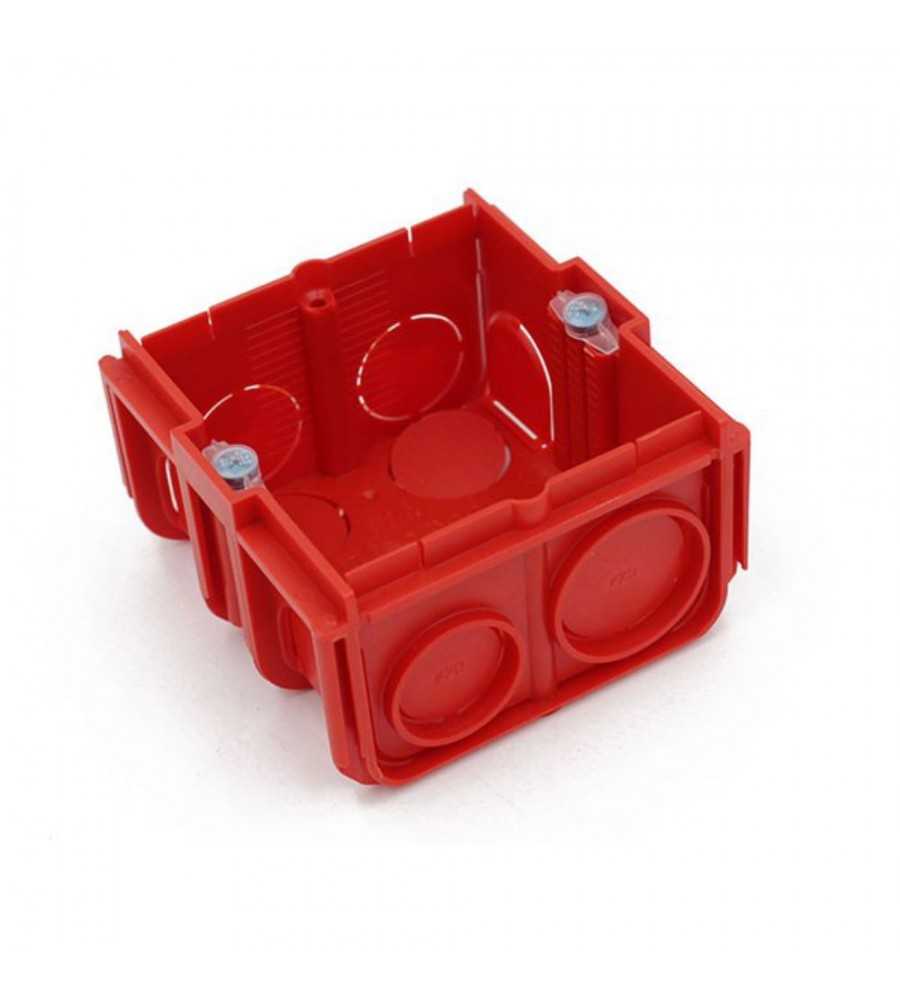 Boîte d?encastrement monoposte carré Batibox profondeur 40mm rouge