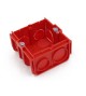 Boîte d?encastrement monoposte carré Batibox profondeur 40mm rouge