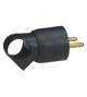 Fiche plastique 2P+T 10- 16A à anneau noire TBL