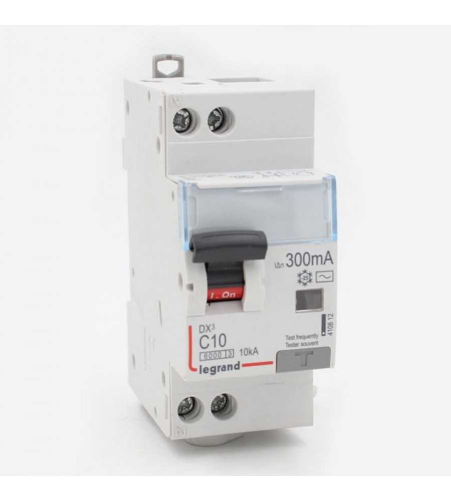 Disjoncteur différentiel monobloc modulaire Phase + Neutre 10A type AC 300mA