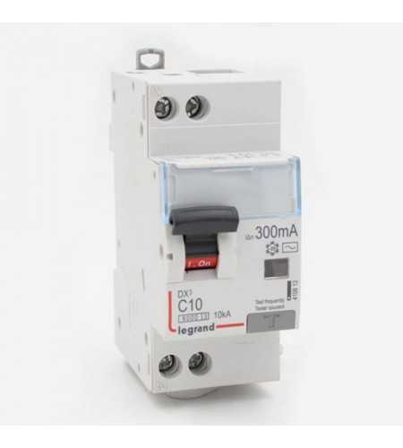 Disjoncteur différentiel monobloc modulaire Phase + Neutre 10A type AC 300mA