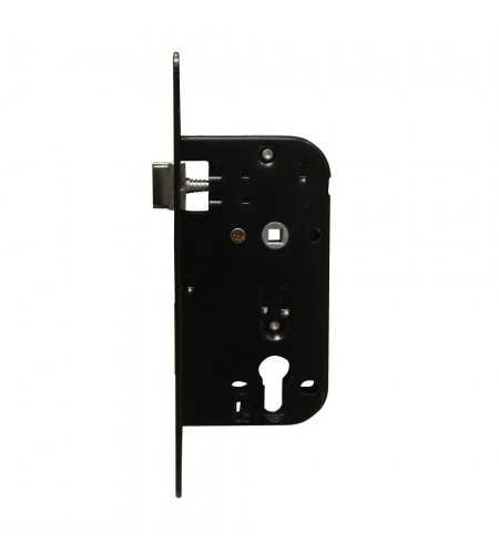 Serrure larder cylindre axe 50mm tétière noire