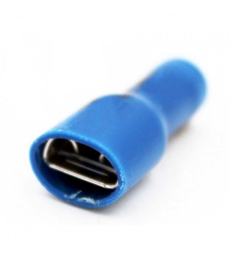 Clip femelle 6.3mm 1.0-2.5mm² isolé total bleu (bte100pcs)*