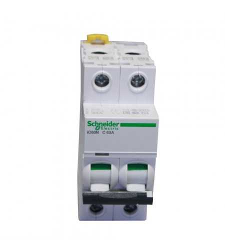 Disjoncteur iC60N-2P 63A*