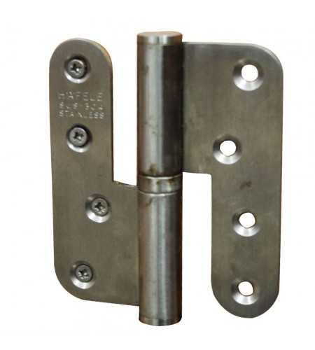 Paumelle gauche en acier mat 100x36 mm
