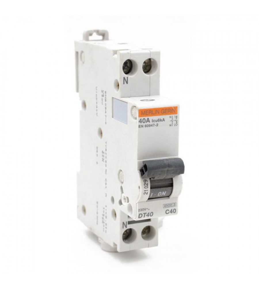 Disjoncteur modulaire DT40 1P+N 400V 40A courbe C