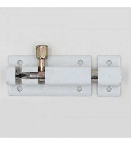 Verrou 60x30mm aluminium blanc
