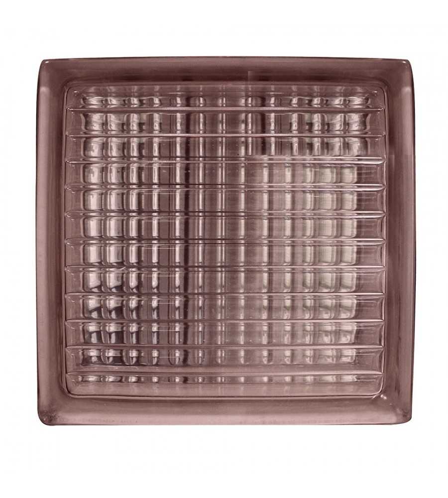 Brique de verre 190x190x80mm parallel pattern rose