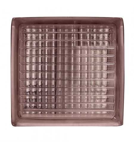 Brique de verre 190x190x80mm parallel pattern rose