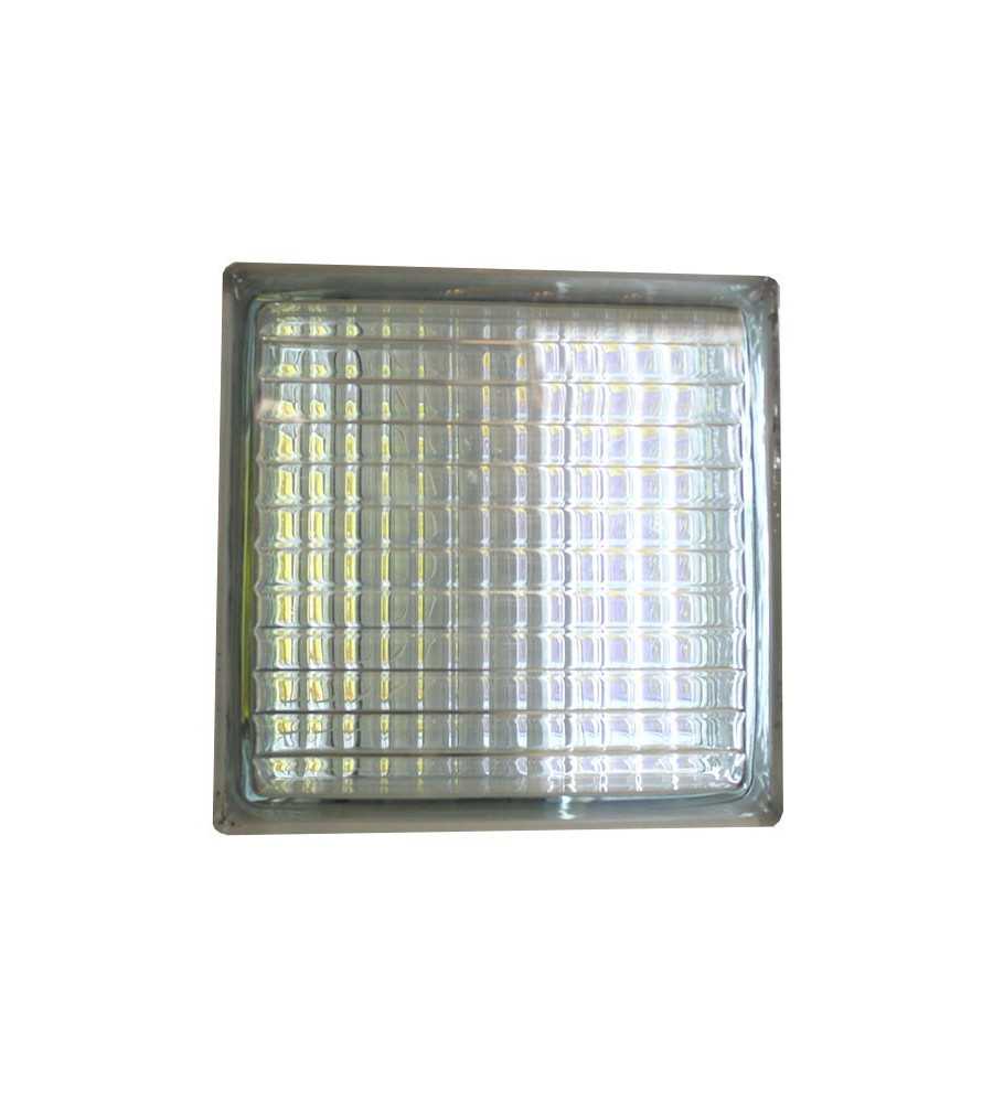 Brique de verre 190x190x80mm parallel gris