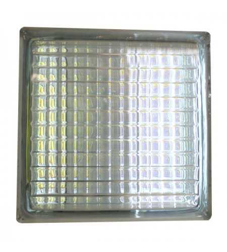 Brique de verre 190x190x80mm parallel gris