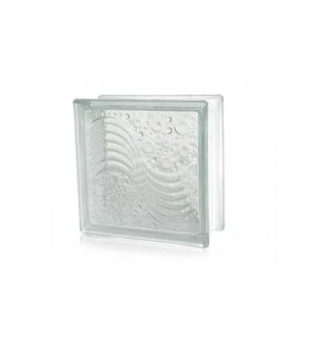 Brique de verre 190x190x80mm sea wave