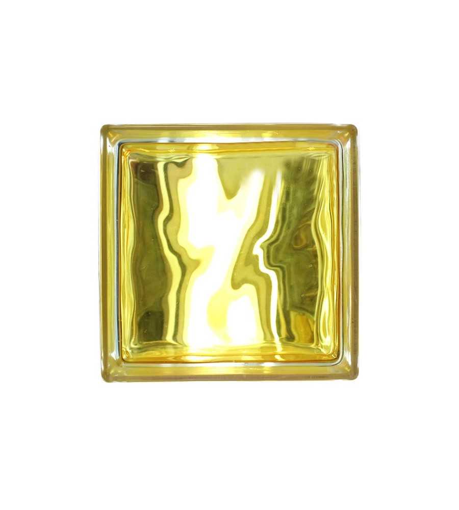 Brique de verre 190x190x80mm In-colored yellow JH059