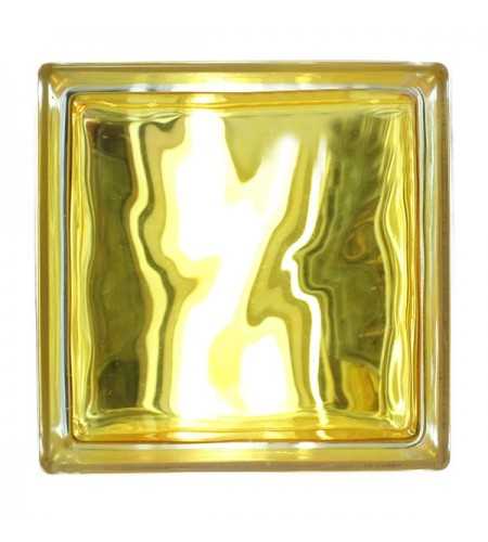 Brique de verre 190x190x80mm In-colored yellow JH059