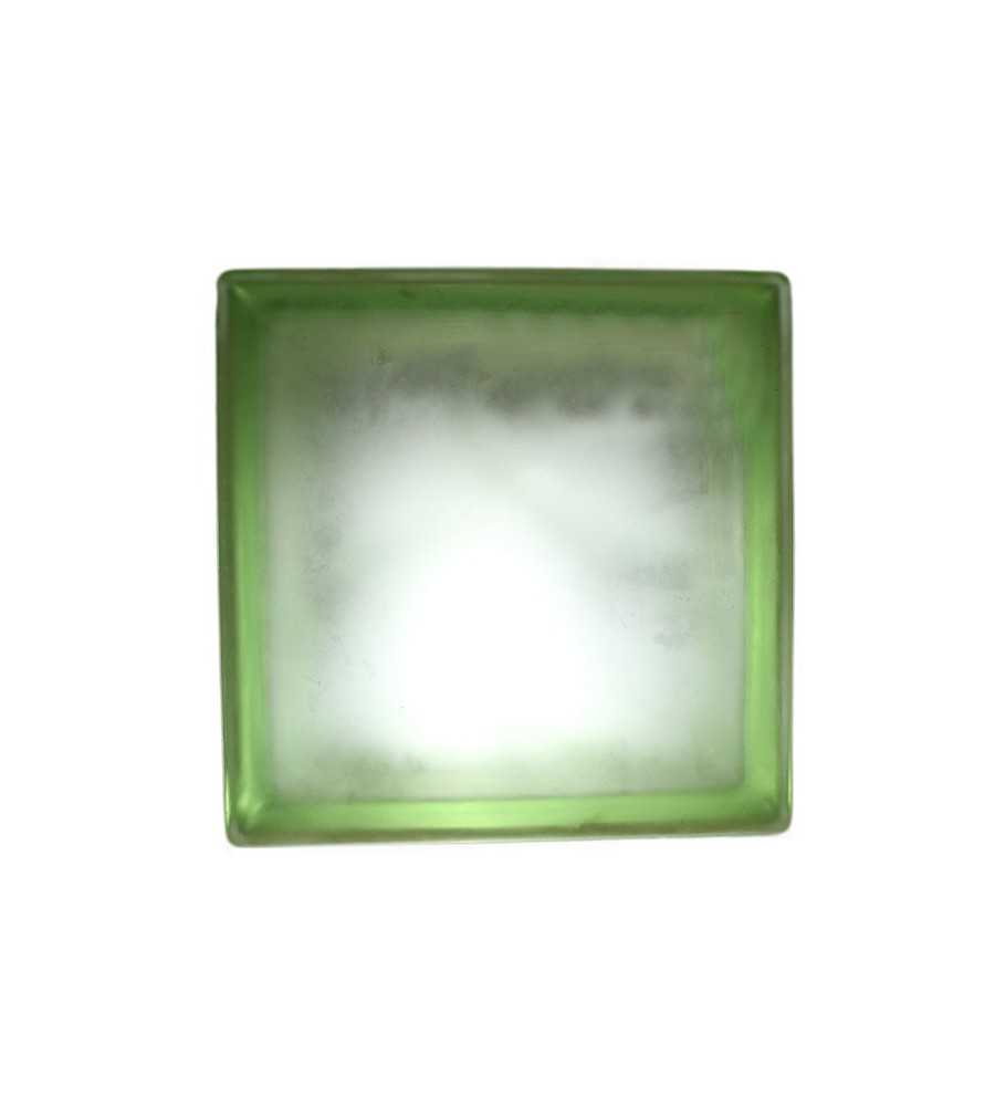 Brique de verre 190x190x80mm cloudy vert OPAQUE