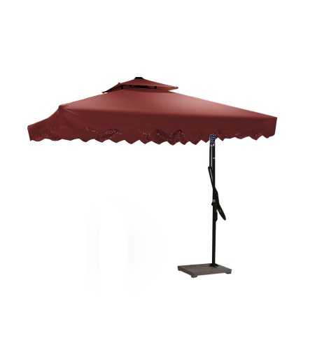 Parasol déporté 2.5x2.5m rouge -  - meilleure qualité