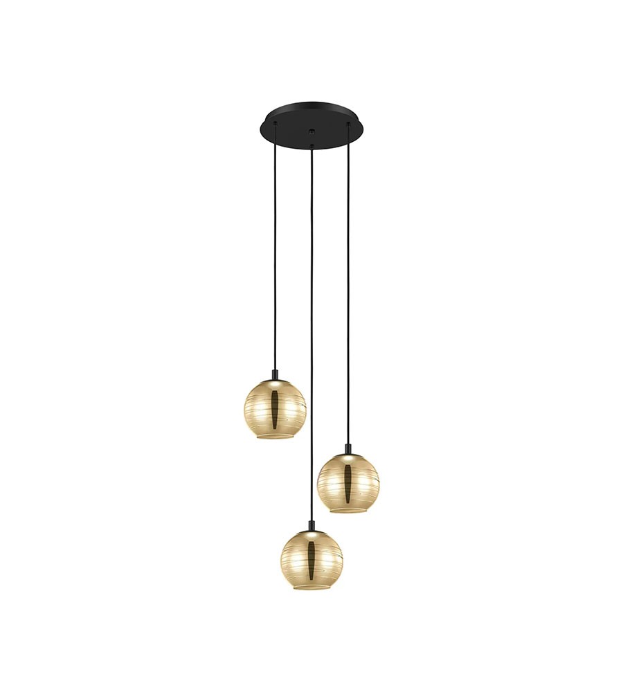 Suspension acier noir LemorietaHL3 E27