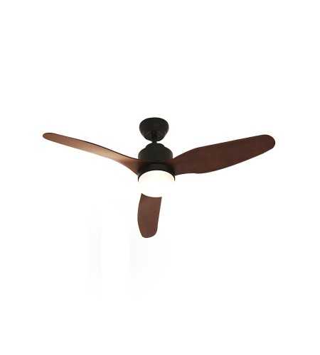 Ventilateur noir matte-bois 3pales led12w avec télécommande dim470
