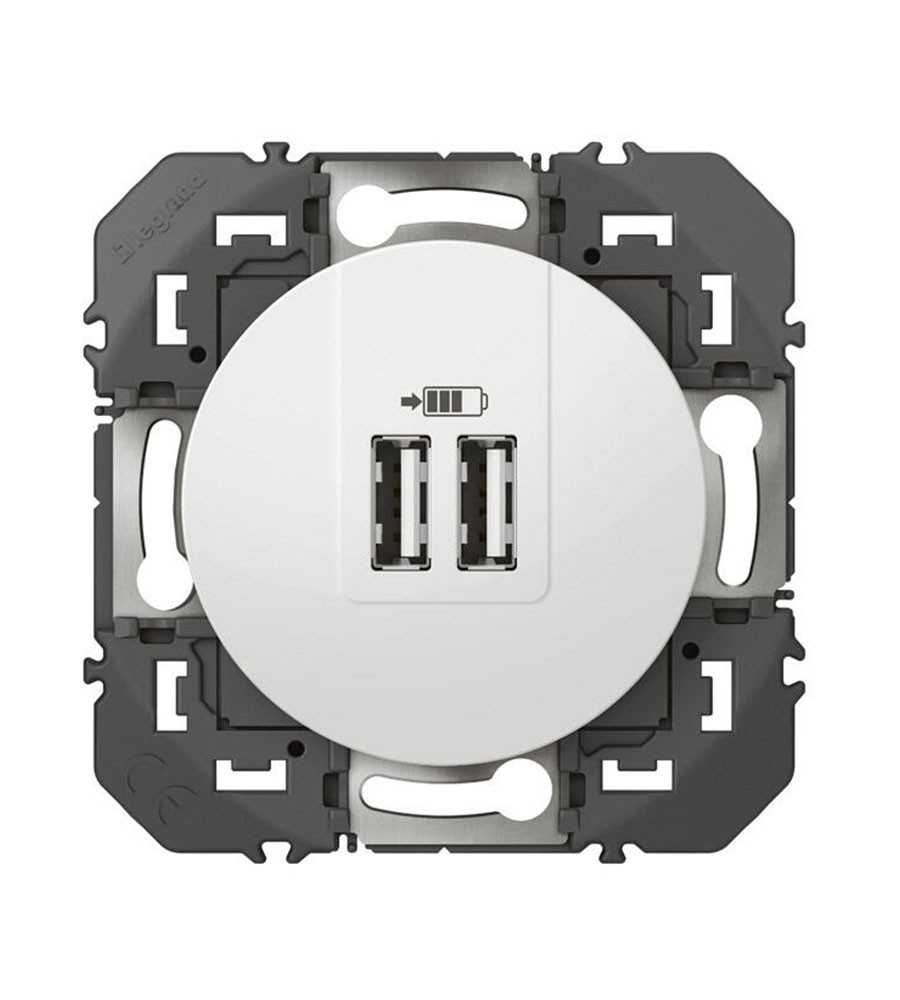 Chargeur 2 USB A+A Dooxie blanc