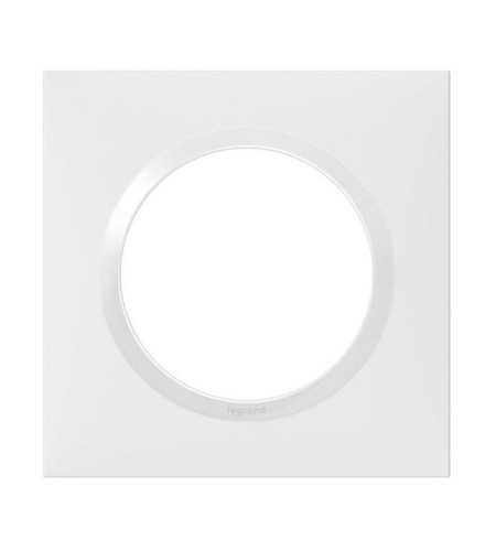Plaque carrée Dooxie 1 poste finition blanc