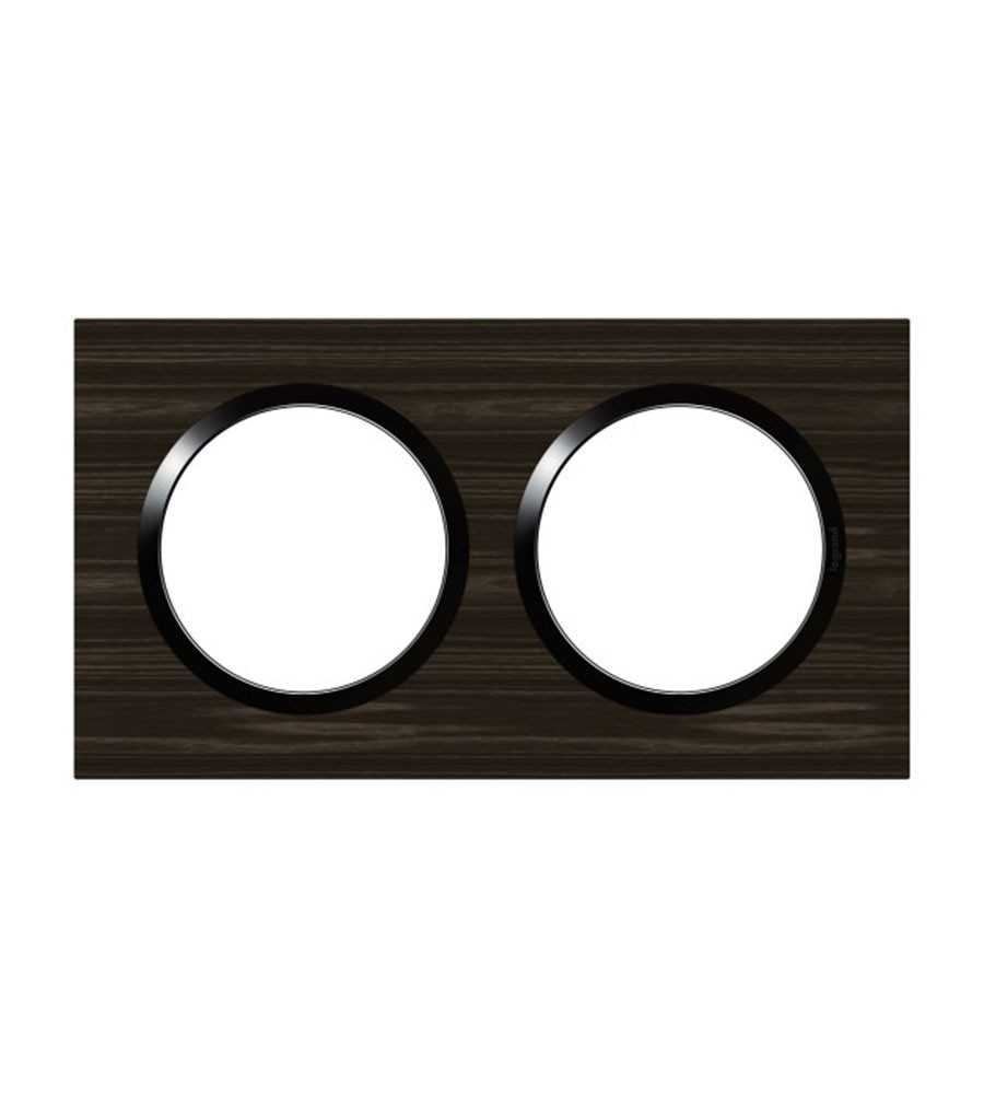 Plaque 2 postes style bois Ebene Dooxie